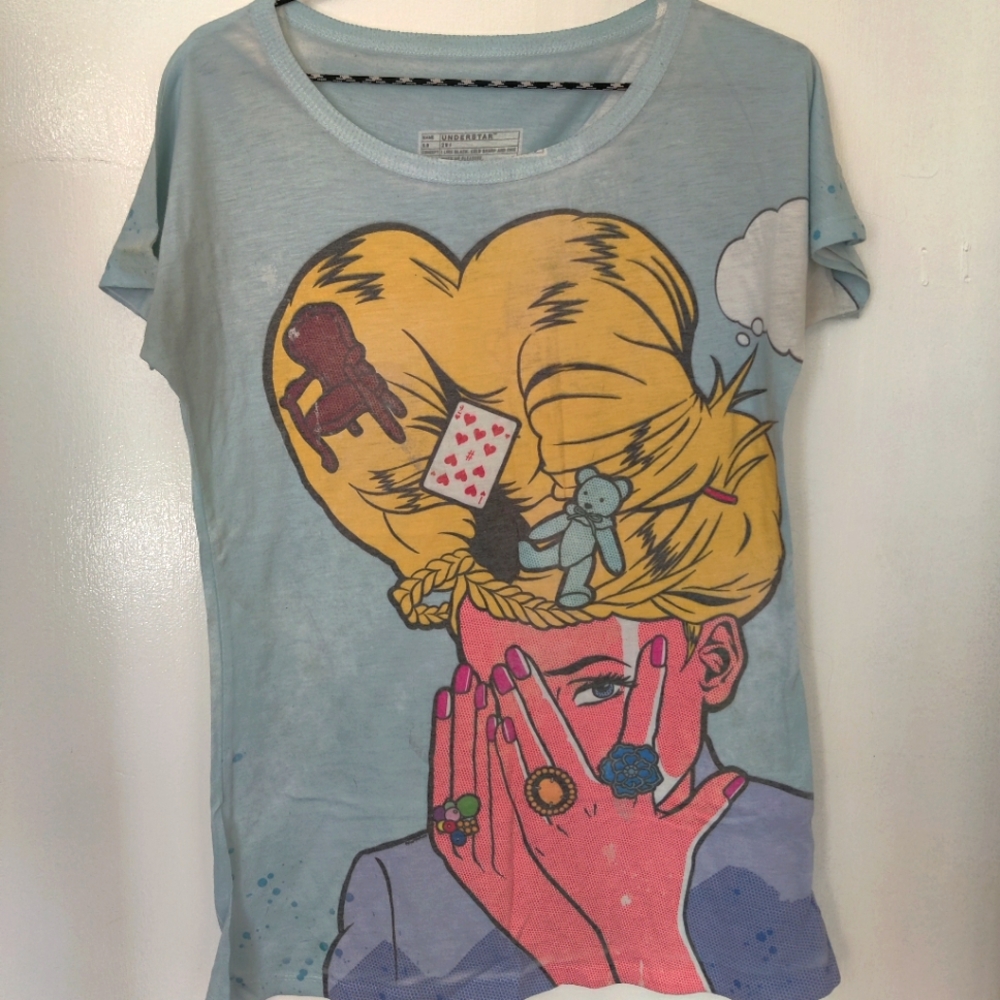💙💛✨WOW✨💛💙 UNIQUE UNDERSTAR comic book design TEE 😎